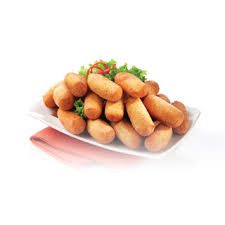 Burgonyakrokett fehér narancssárga színű panírban, tejsavópor nélkül, mélyfagyasztott