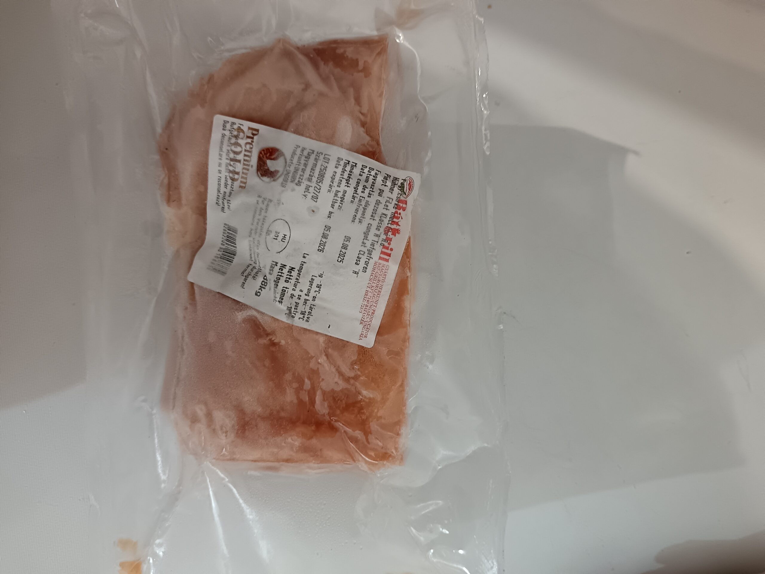 Gyorsfagyasztott csirkemellfilé