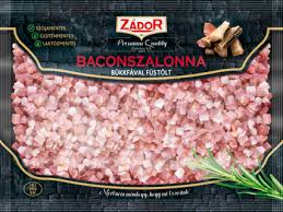 Szeletelt, kockázott vagy darabolt füstölt bacon szalonna.1kg